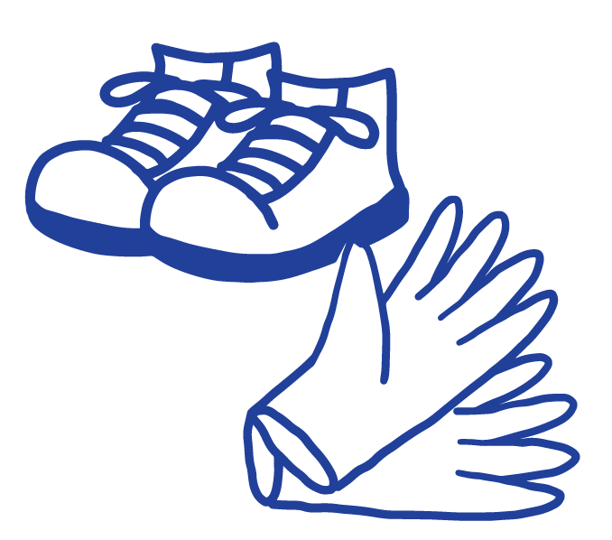 Wear strong boots, gloves and protective clothing