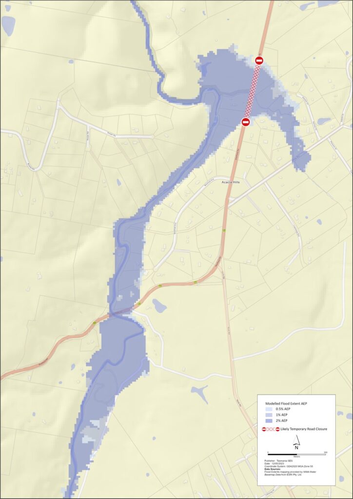 Acacia Hills Don River flood map