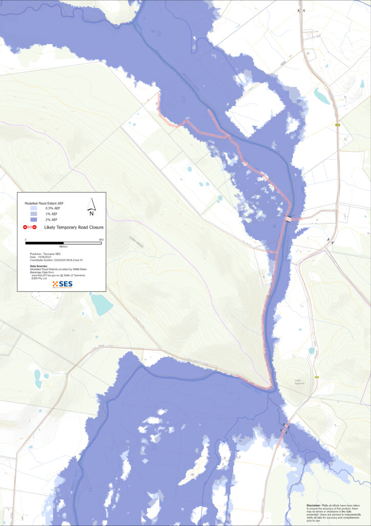 Long Ridge flood map