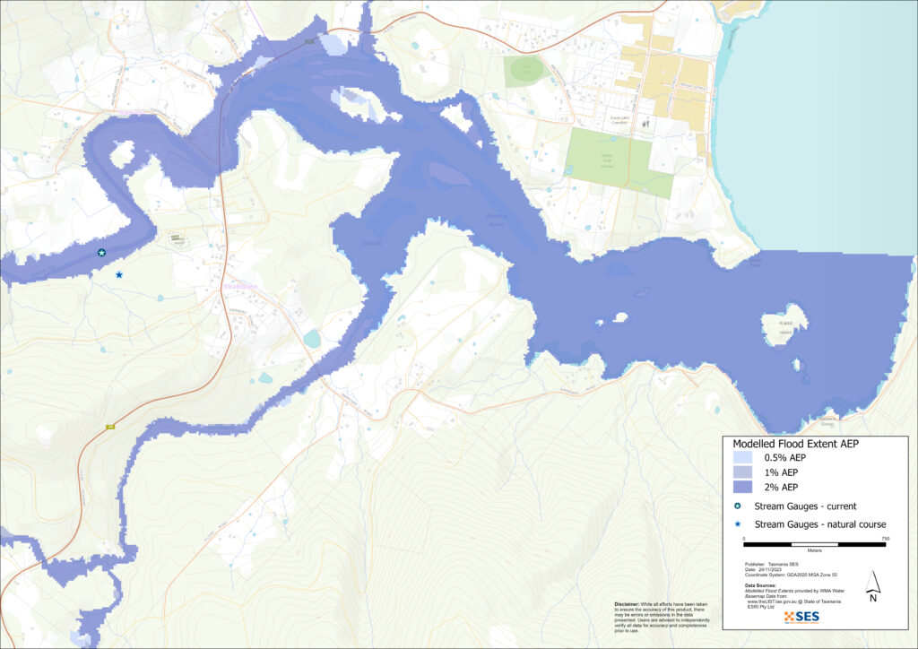 Esperance area flood map