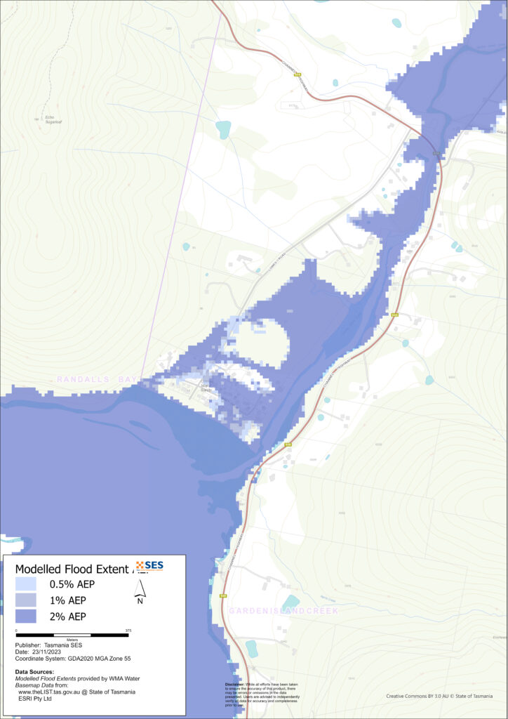 Garden Island Sands flood map